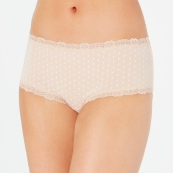 Jenni Women's Lace Trim Hipster Underwear,  Chai Dots - Picture 1 of 1